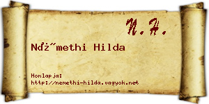 Némethi Hilda névjegykártya